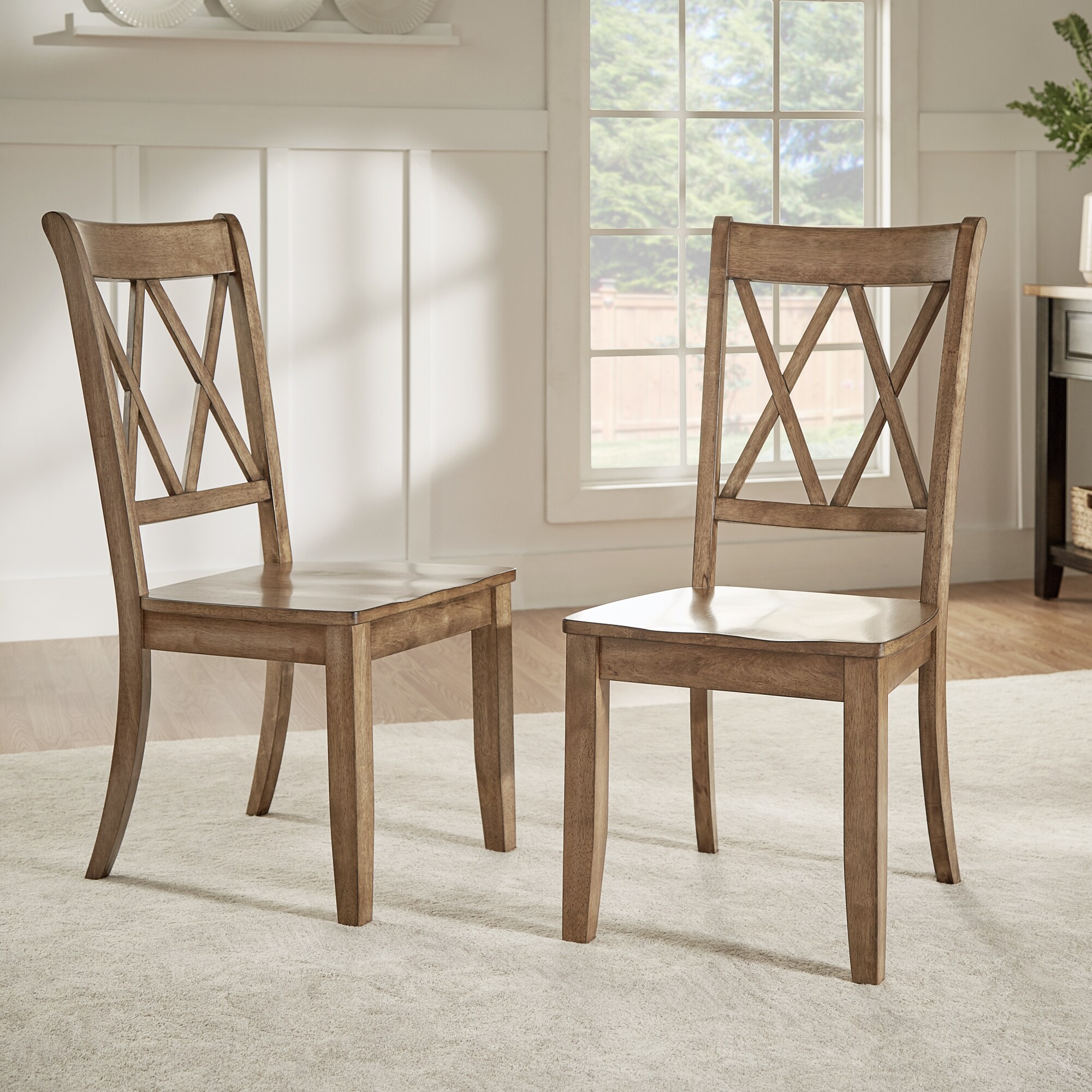 eleanor double x back wood dining chair