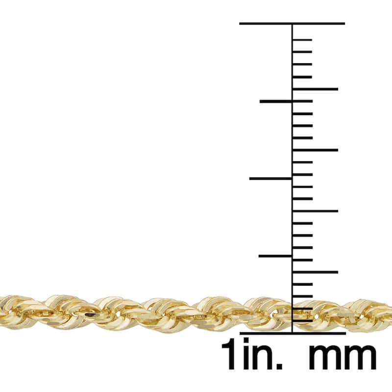 Fremada 14k Yellow Gold 3.1-mm Solid Rope Chain Bracelet (7.5 or 8.5 inches)