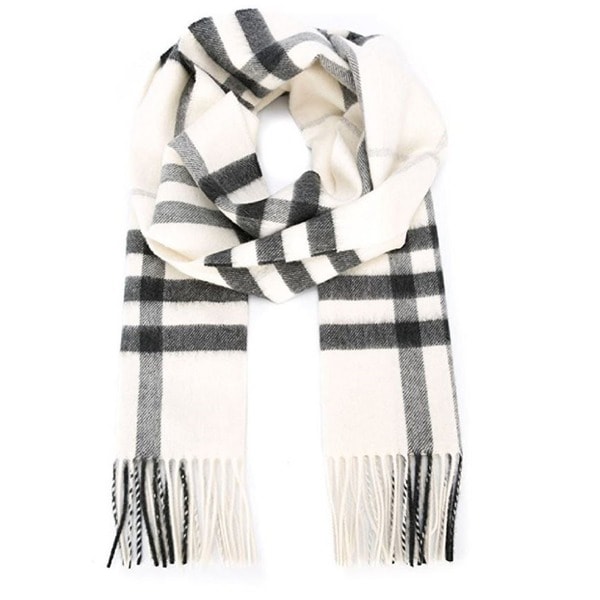 burberry cashmere ivory giant check scarf