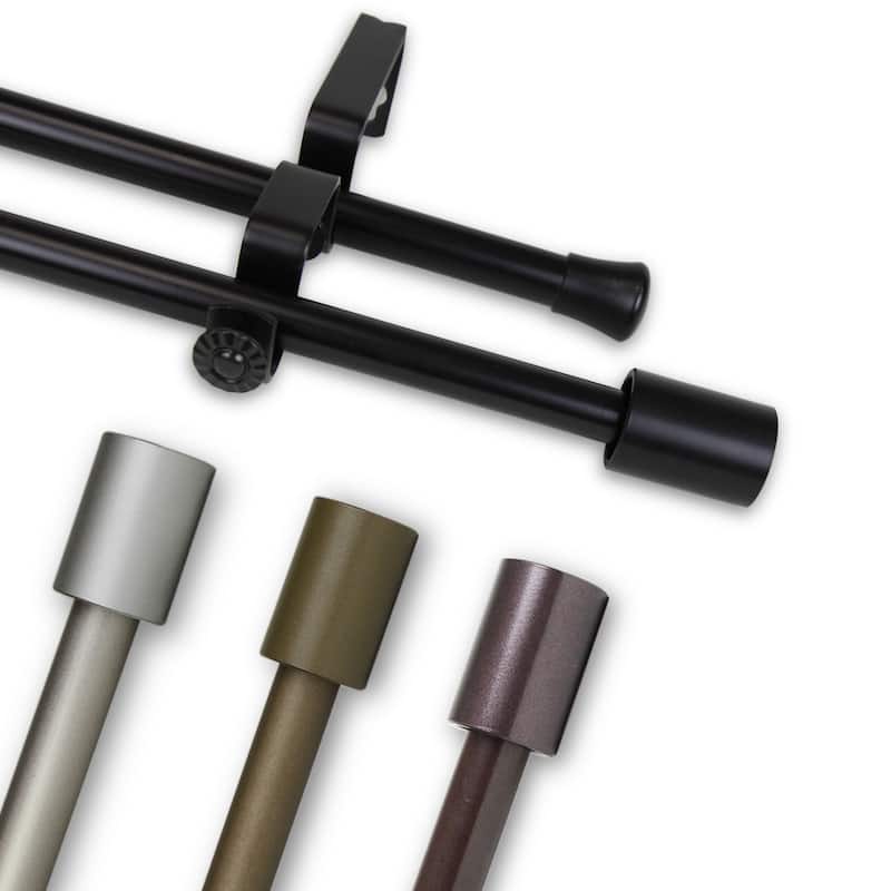 Angela 5/8-inch Adjustable Double Curtain Rod