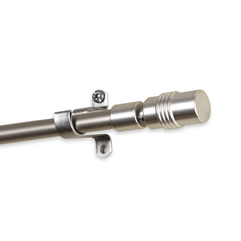 InStyleDesign Gage 7/16-inch Adjustable Curtain Rod - 18-28 inch - Nickel Finish/Satin - satin nickel