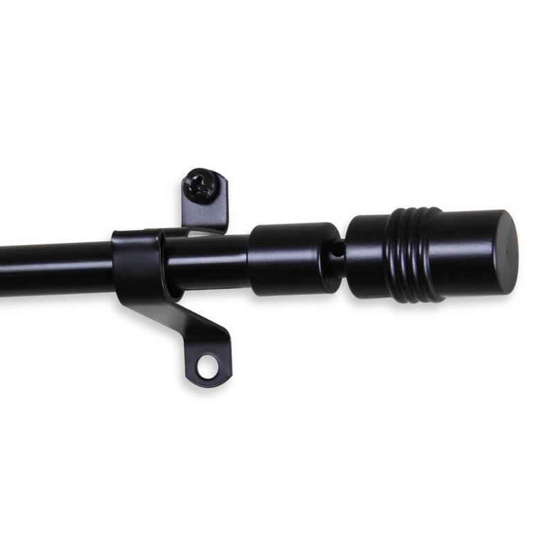 InStyleDesign Gage 7/16-inch Adjustable Curtain Rod - 18-28 inch - Black Finish - Black