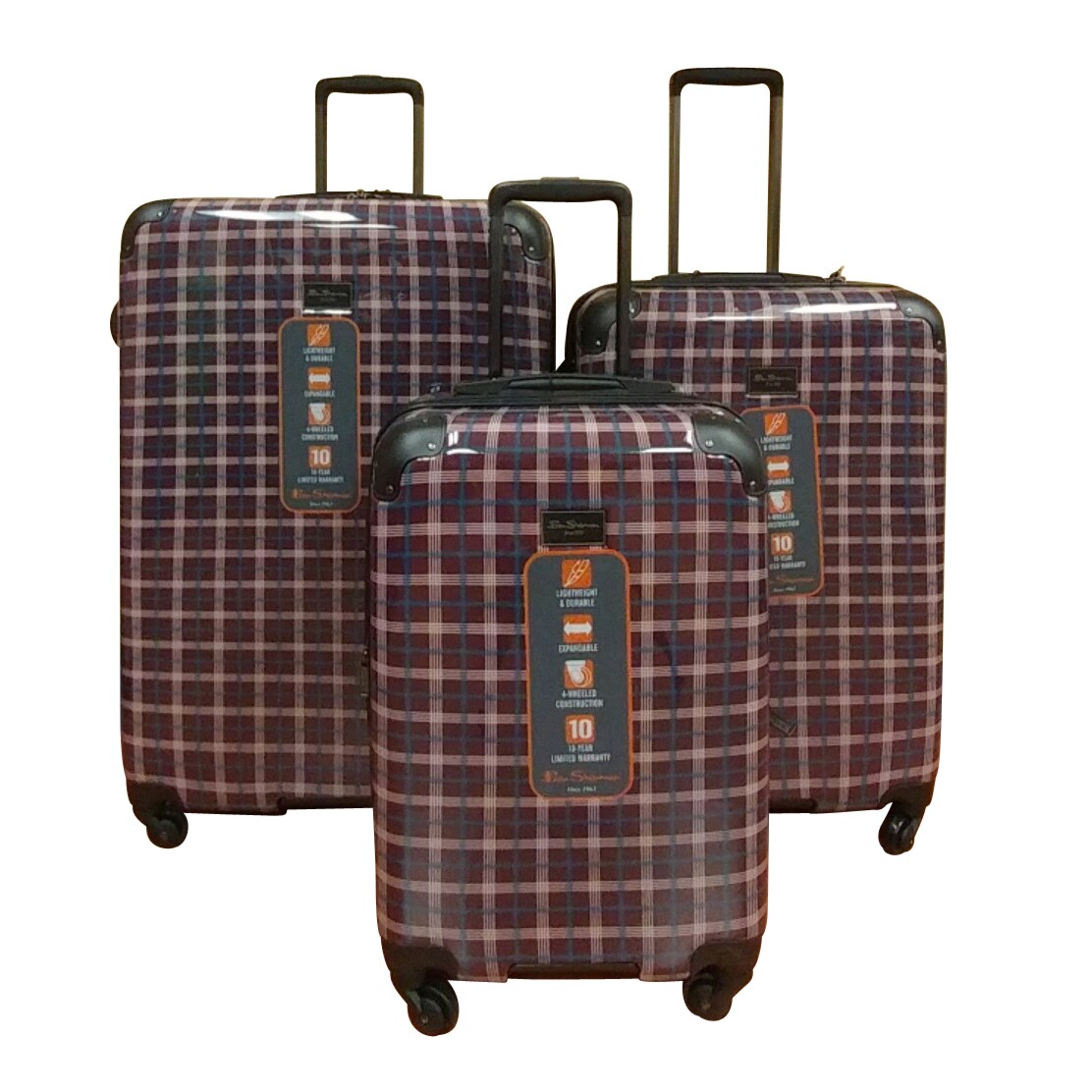 plaid luggage set