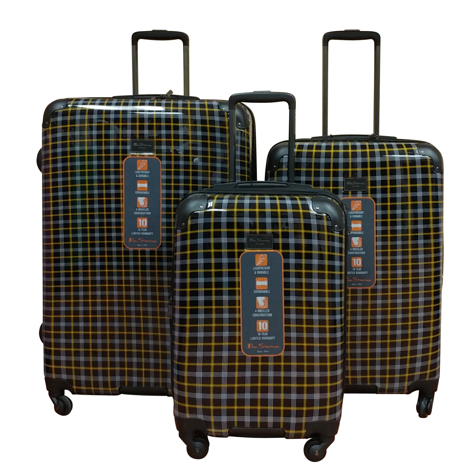 plaid luggage set