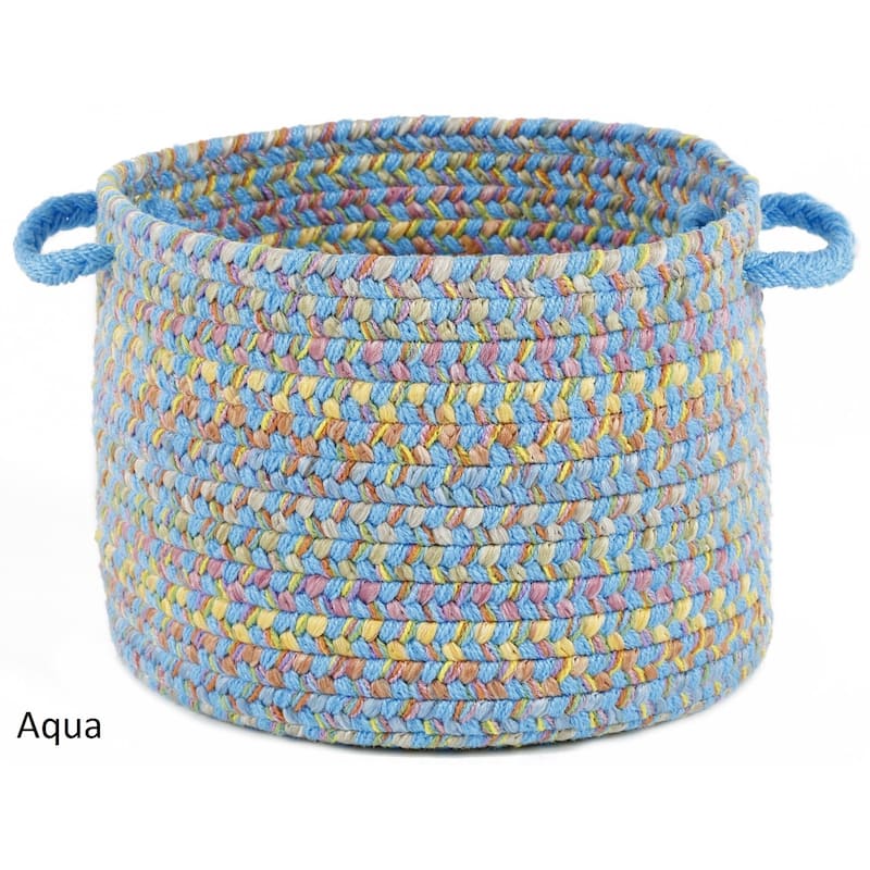 Playful 10 x 14 Basket by Rhody Rug - 10 x 14 - Aqua Blue
