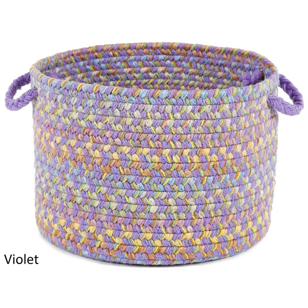 Playful Multicolored Braided Basket by Rhody Rug