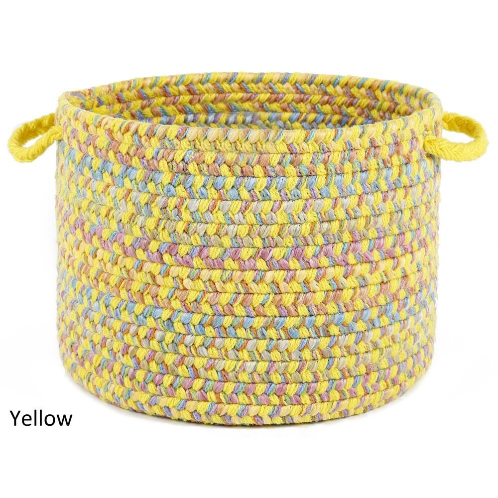 Playful Multicolored Braided Basket by Rhody Rug