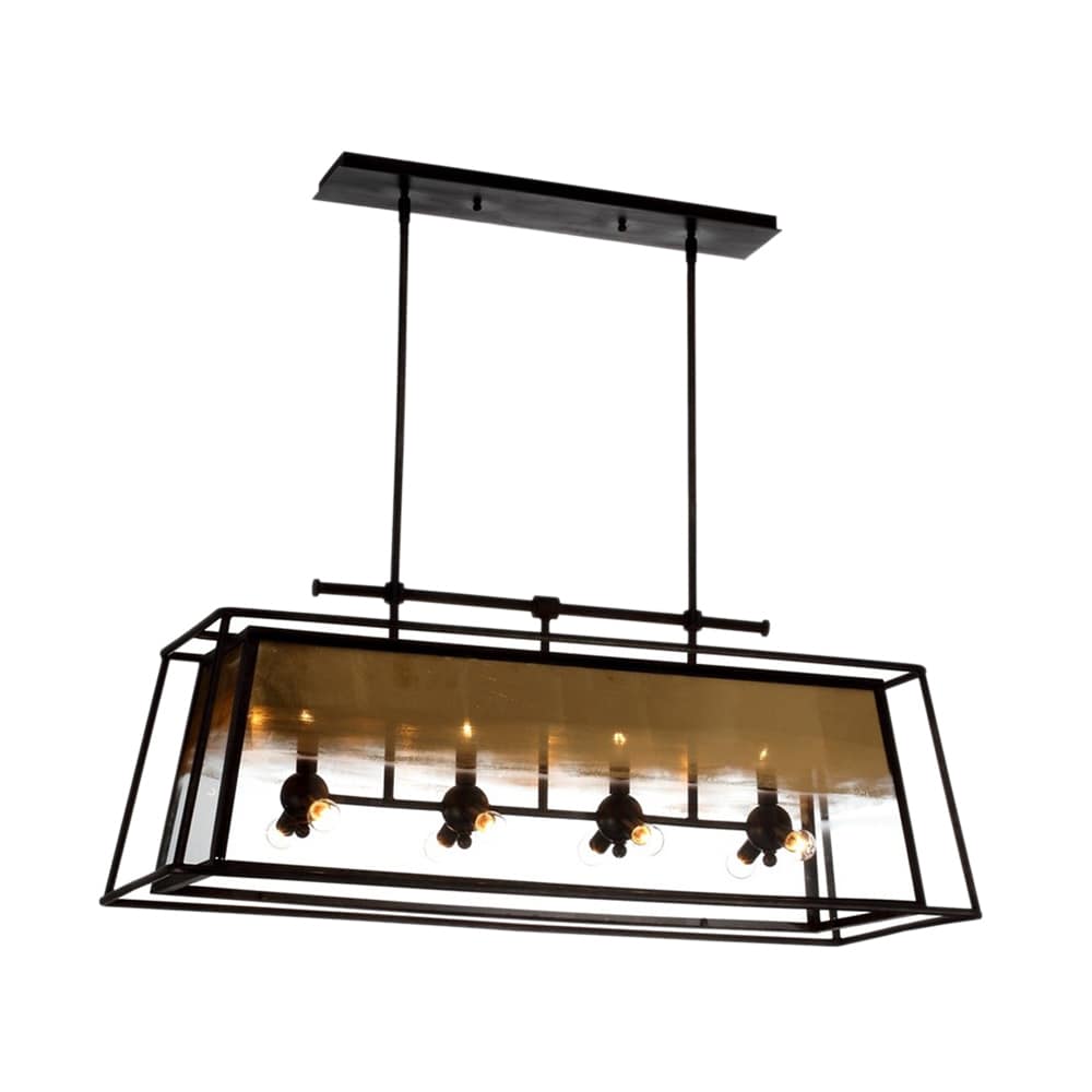 Zeev Lighting Occasus Collection Rustic Iron with Gold Leafed Glass Chandelier (Chandelier) - Chandeliers For Bedrooms by Overstock.com