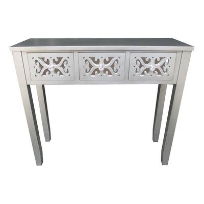 Jeco Grey Wooden 32-inch 3-drawer Console Table