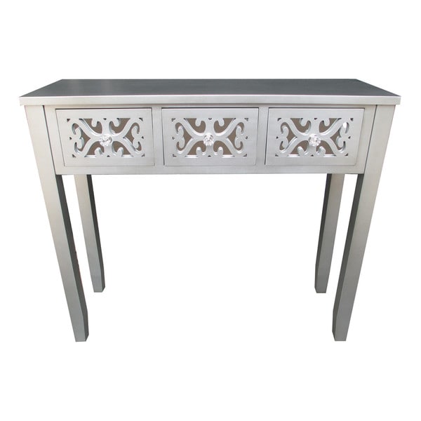 Jeco Grey Wooden 32 Inch 3 Drawer Console Table Free Shipping Jeco Grey Wooden 32 Inch 3 Drawer Console Table