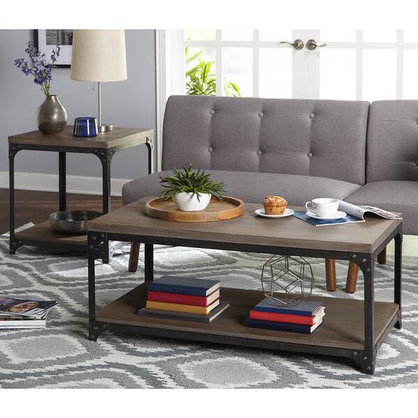 Shop Simple Living Scholar Vintage Industrial End Table Overstock 13471075