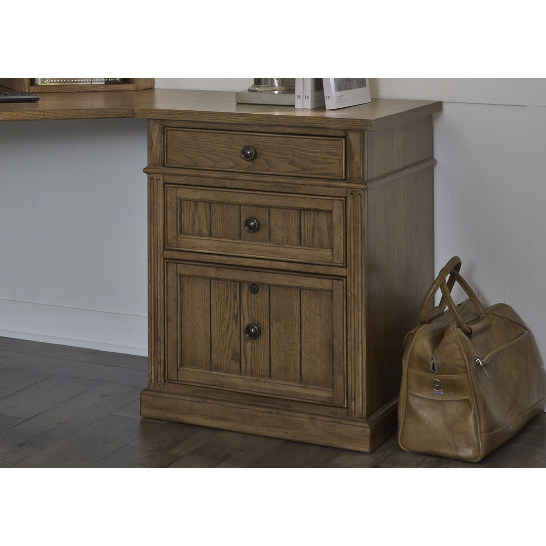 Shop Liberty Cumberland Rustic Oak 24 Inch 3 Drawer File Cabinet Overstock 13471309