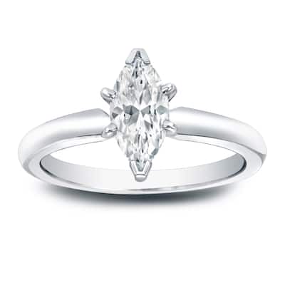 Auriya 1/2ctw Solitaire Marquise Diamond Engagement Ring Platinum