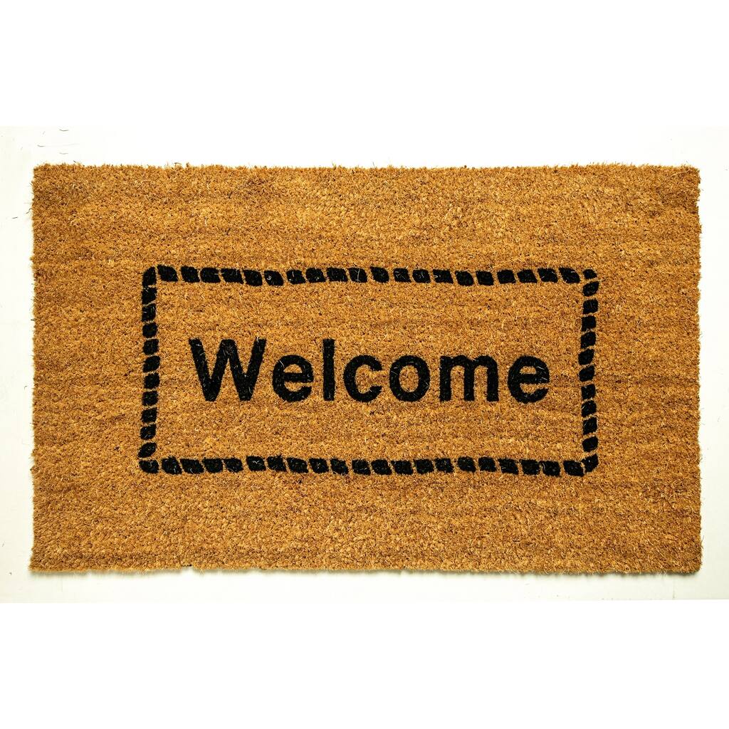 Dynamic Rugs Ivory Coir Machine-woven Doormat