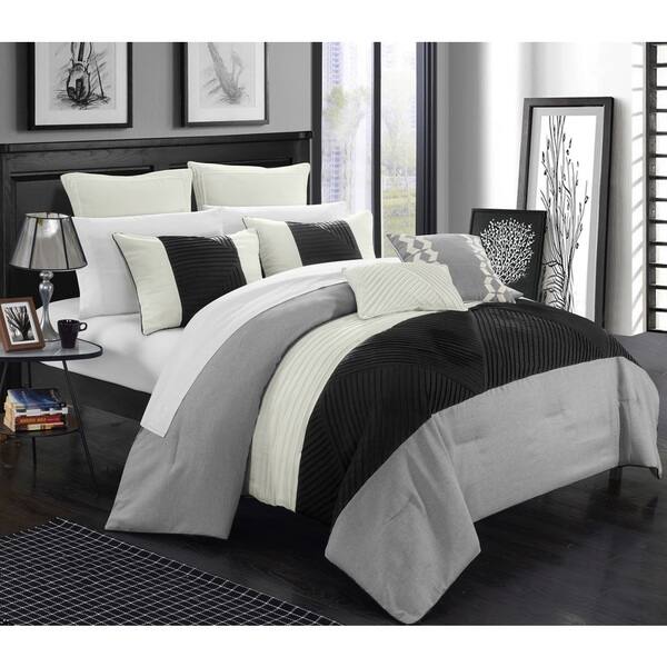 Shop Chic Home 11 Piece Greta Bed In A Bag Silver Comforter Set