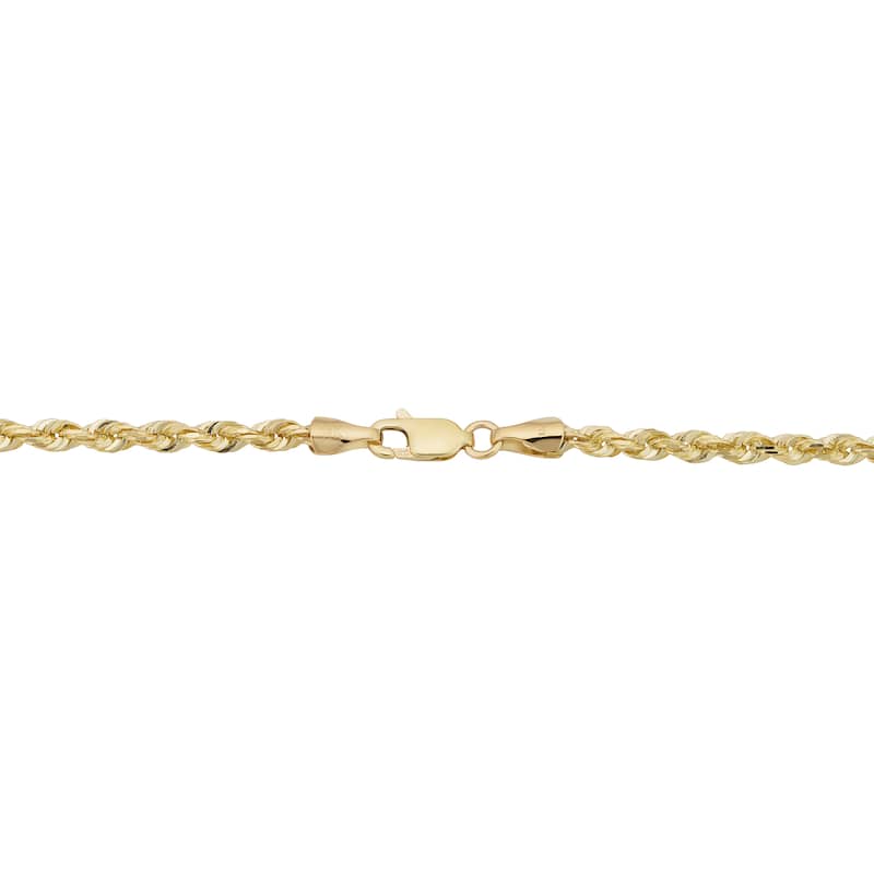 Fremada Unisex 14k Yellow Gold 3.1-mm Solid Rope Chain Necklace (18 - 36 inches)
