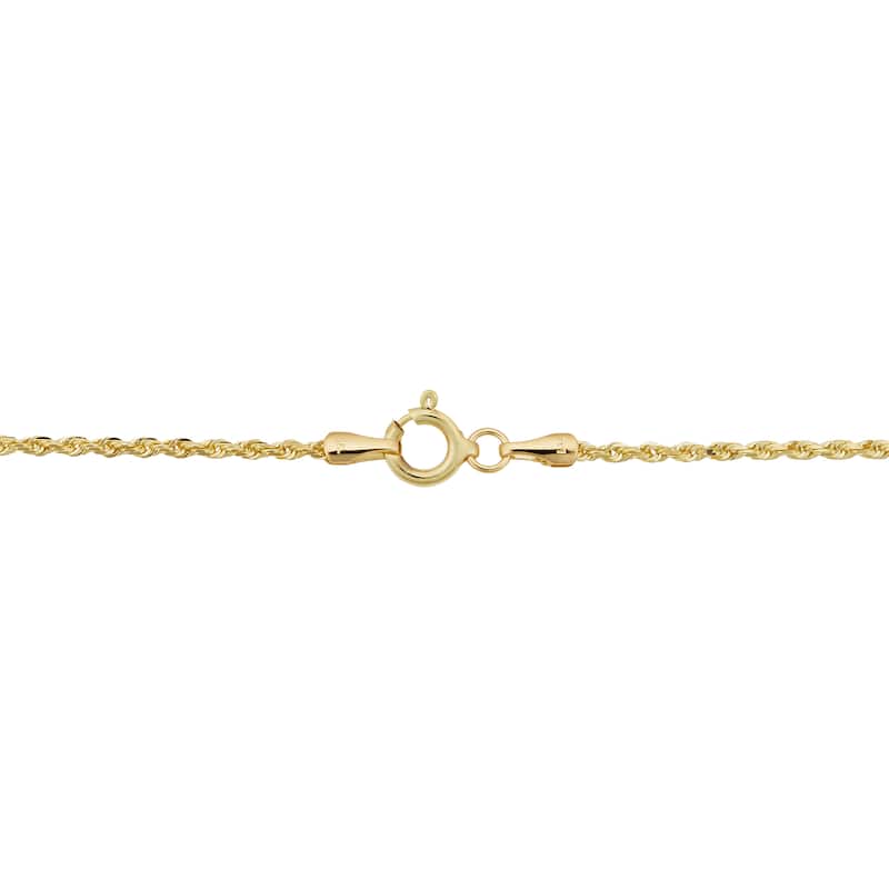 Fremada 10k Yellow Gold 1.5-mm Semi Solid Rope Chain Bracelet (7.5 inches)