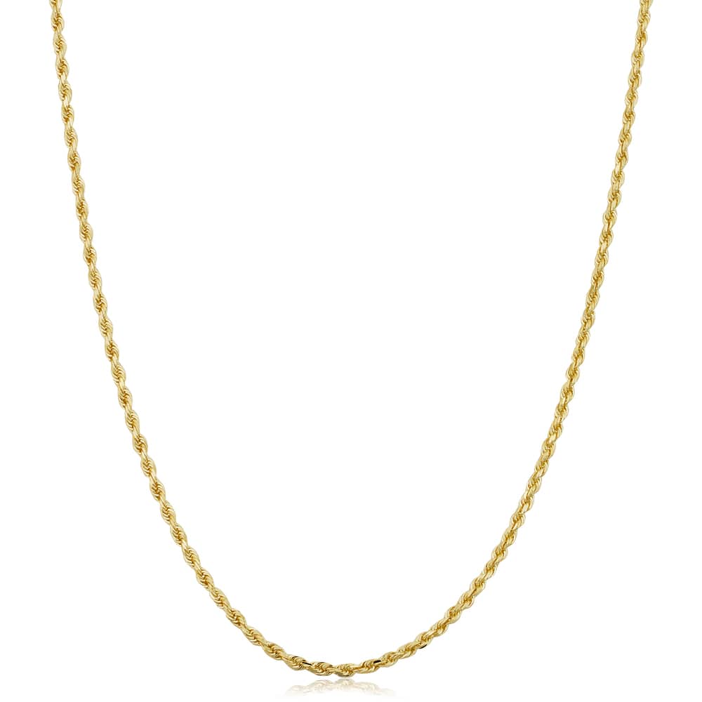 10k Yellow Gold 1.5-mm Semi Solid Rope Chain Necklace (14-30 inch)