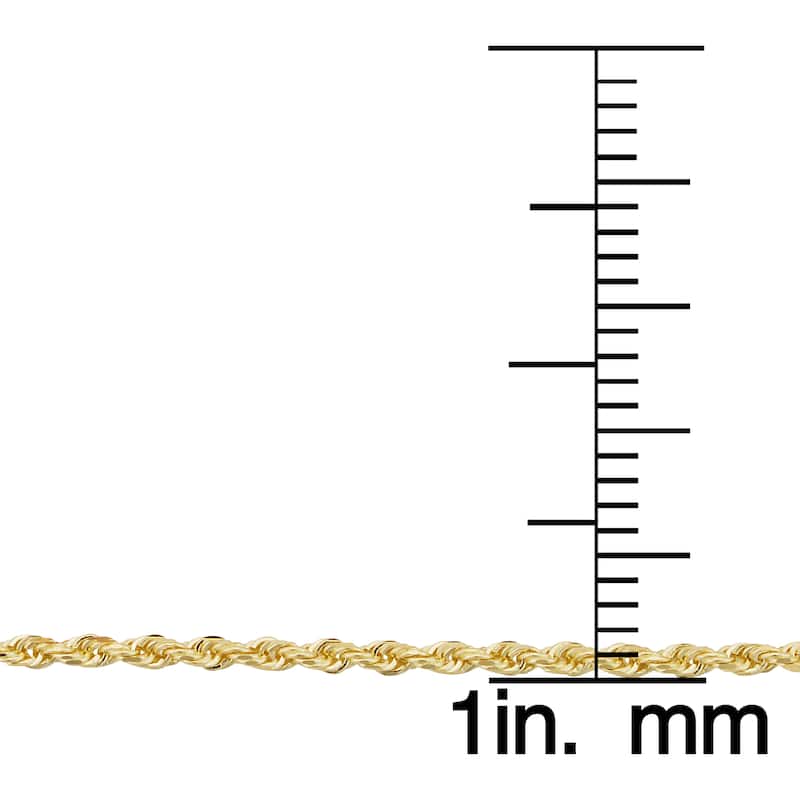 10k Yellow Gold 1.5-mm Semi Solid Rope Chain Necklace (14-30 inch)