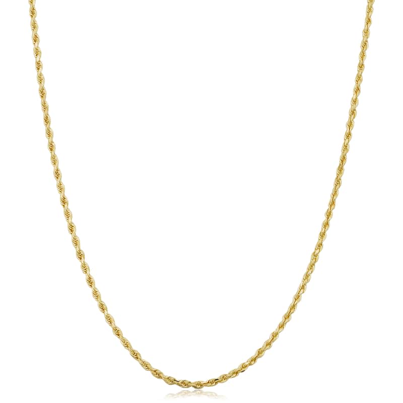 10k Yellow Gold 1.5-mm Semi Solid Rope Chain Necklace (14-30 inch)