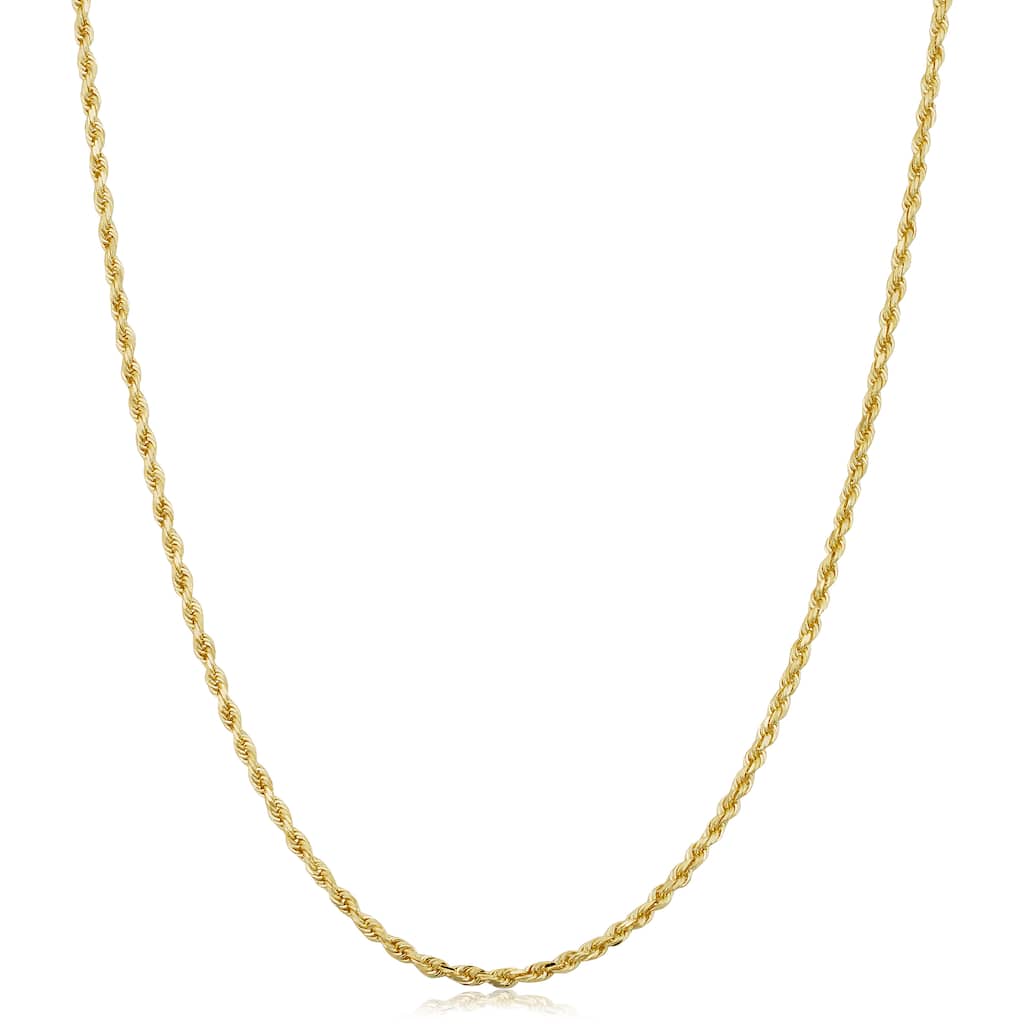 10k Yellow Gold 1.5-mm Semi Solid Rope Chain Necklace (14-30 inch)