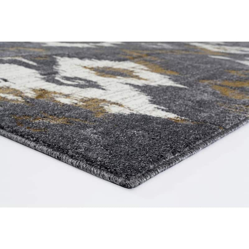 Persian Rugs Beverly Collection Abstract Grey Area Rug - 5'2" x 7'2"