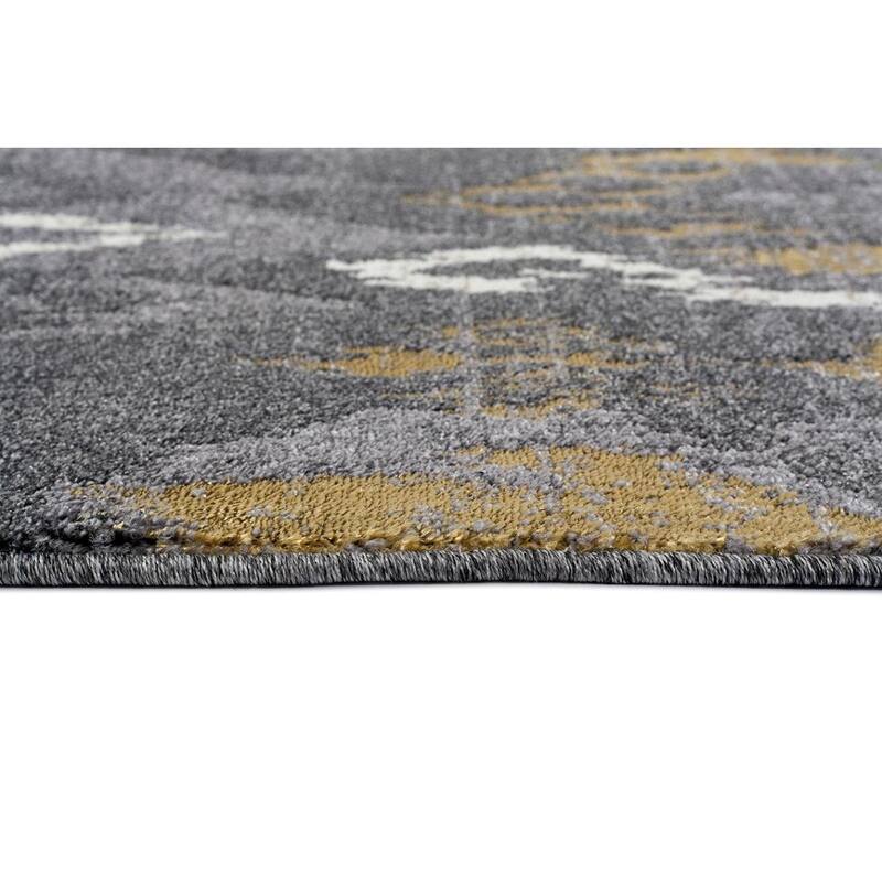 Persian Rugs Beverly Collection Abstract Grey Area Rug - 5'2" x 7'2"