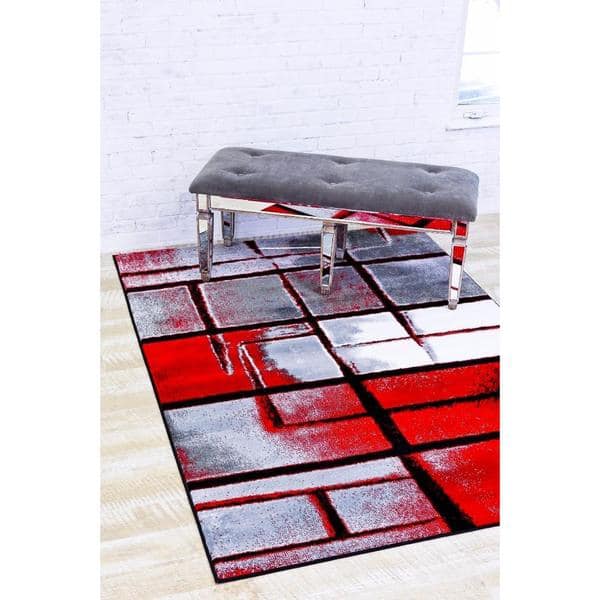 Modern Trendz Persian Red Polypropylene Abstract Area Rug 7'10" x 10'6" Bed Bath & Beyond