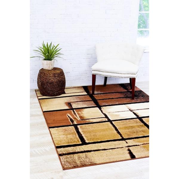 Persian Rugs Modern Trendz Abstract Beige Area Rug - 7'10" x 10'6"