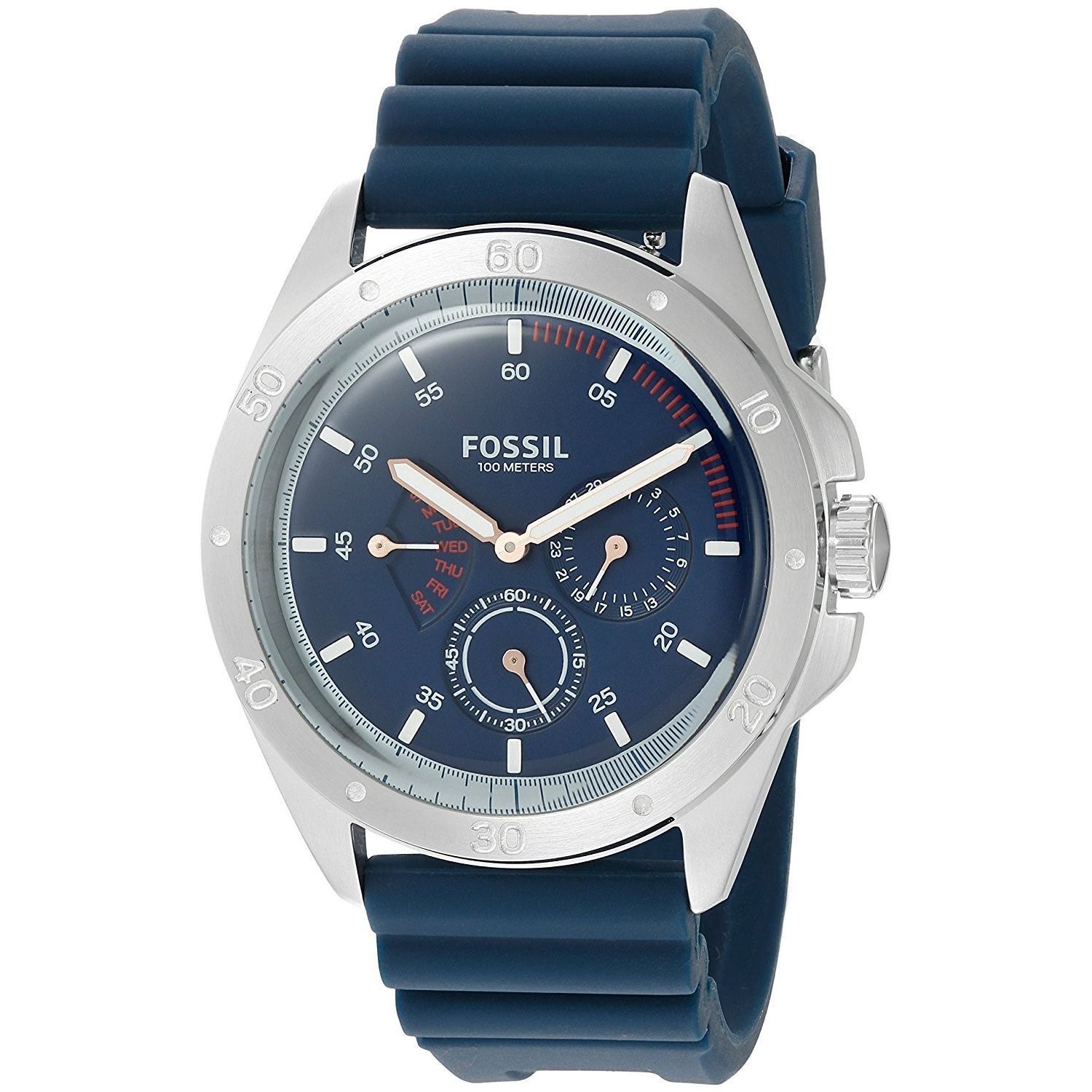 fossil men's silicone strap sport watch