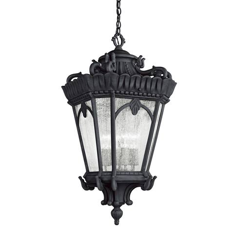 Kichler Lighting Tournai Collection 4-light Textured Black Outdoor Pendant