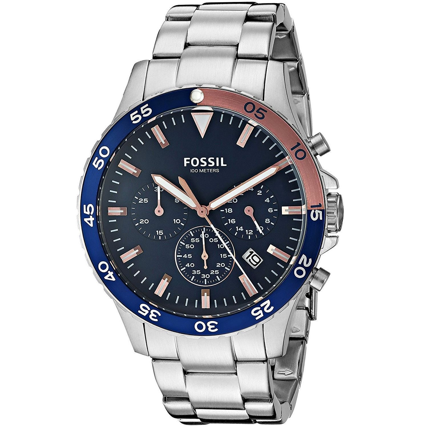 fossil men's silver sport watch