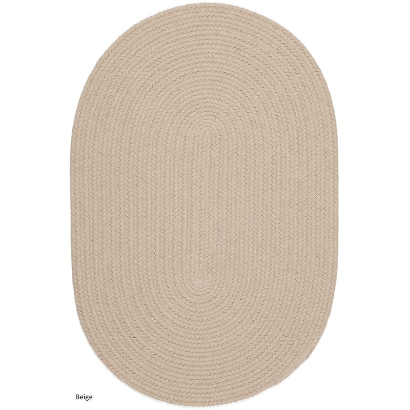 Rhody Rug Happy Feet Indoor/ Outdoor Braided Area Rug - Beige - 5' x 8' Oval