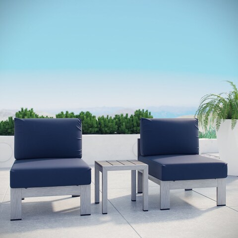 Shore Aluminum Outdoor Sectional Sofa Set of 3