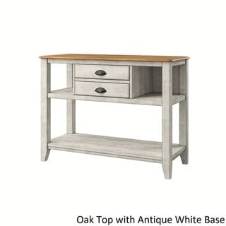 iNSPIRE Q Eleanor Open Shelf Two-Tone Wood Buffet Serverr by  Classic (Oak Top with Antique White Base)
