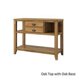iNSPIRE Q Eleanor Open Shelf Two-Tone Wood Buffet Serverr by  Classic (Oak Top with Oak Base)