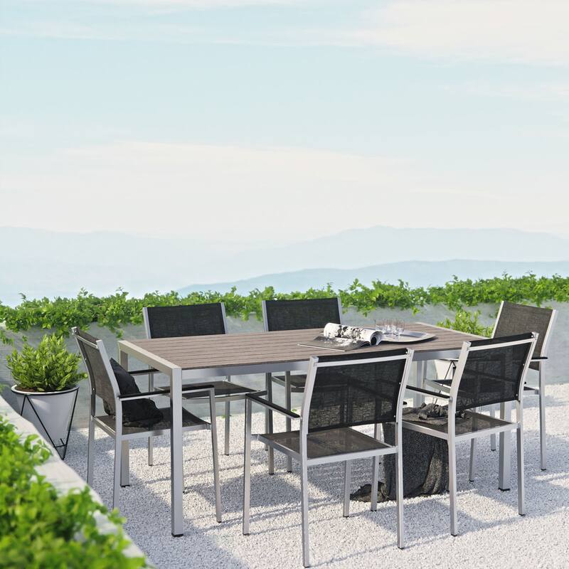Shore Aluminum Outdoor Dining Set of 7