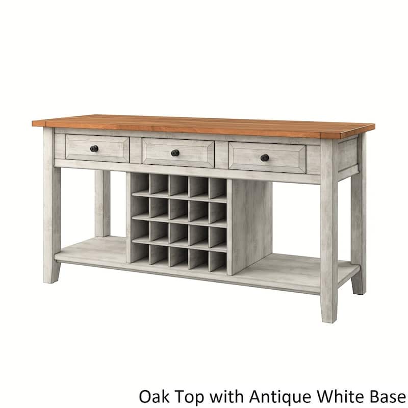 Eleanor Two-Tone Wood Wine Rack Buffet Server by iNSPIRE Q Classic