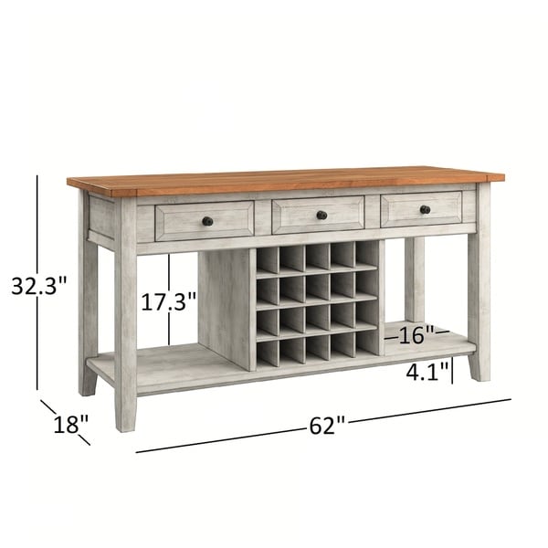 Eleanor Two-Tone Wood Wine Rack Buffet Server by iNSPIRE Q Classic