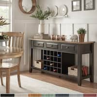 Eleanor Two-Tone Wood Wine Rack Buffet Server by iNSPIRE Q Classic