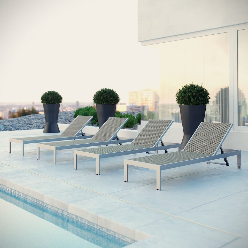 Shore Aluminum Outdoor Chaise Set of 4