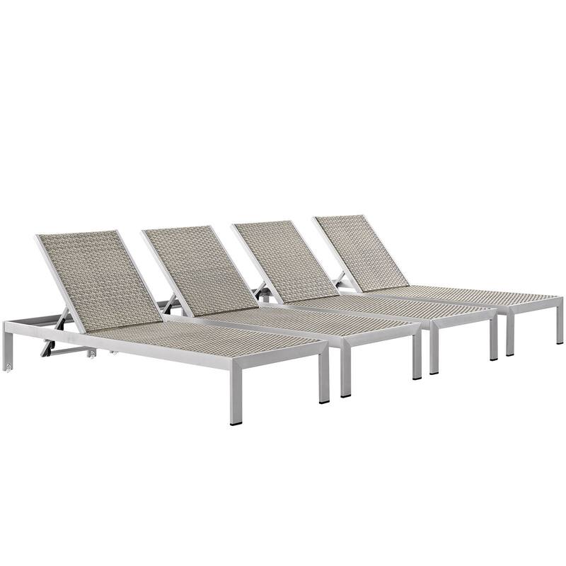 Shore Aluminum Outdoor Chaise Set of 4