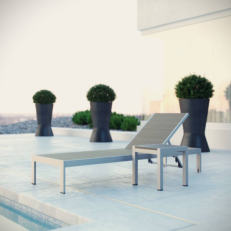 Shore Aluminum Outdoor Chaise Set of 2