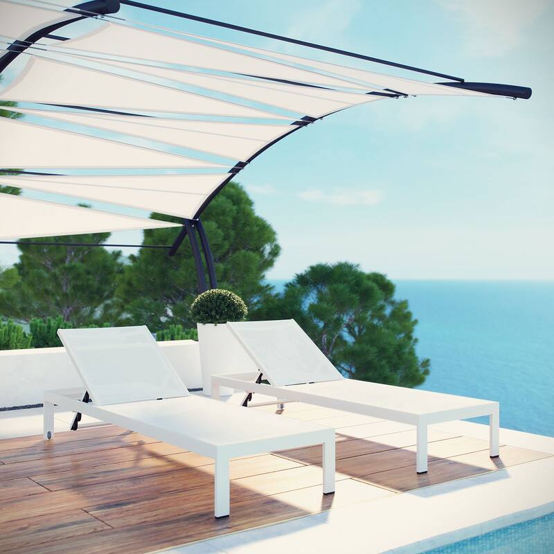 Shore Aluminum Outdoor Chaise Set of 2