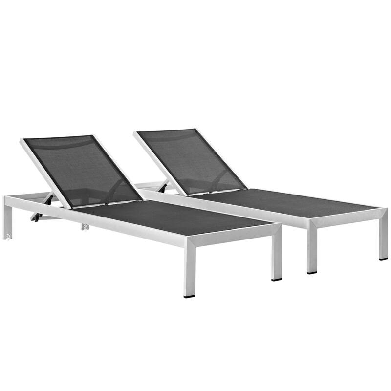 Shore Aluminum Outdoor Chaise Set of 2