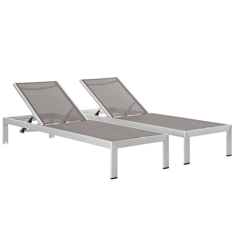 Shore Aluminum Outdoor Chaise Set of 2