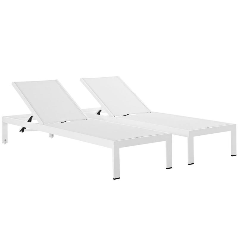 Shore Aluminum Outdoor Chaise Set of 2