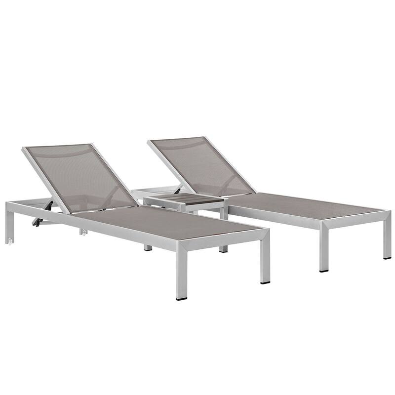 Shore Aluminum Outdoor Chaise Set of 3