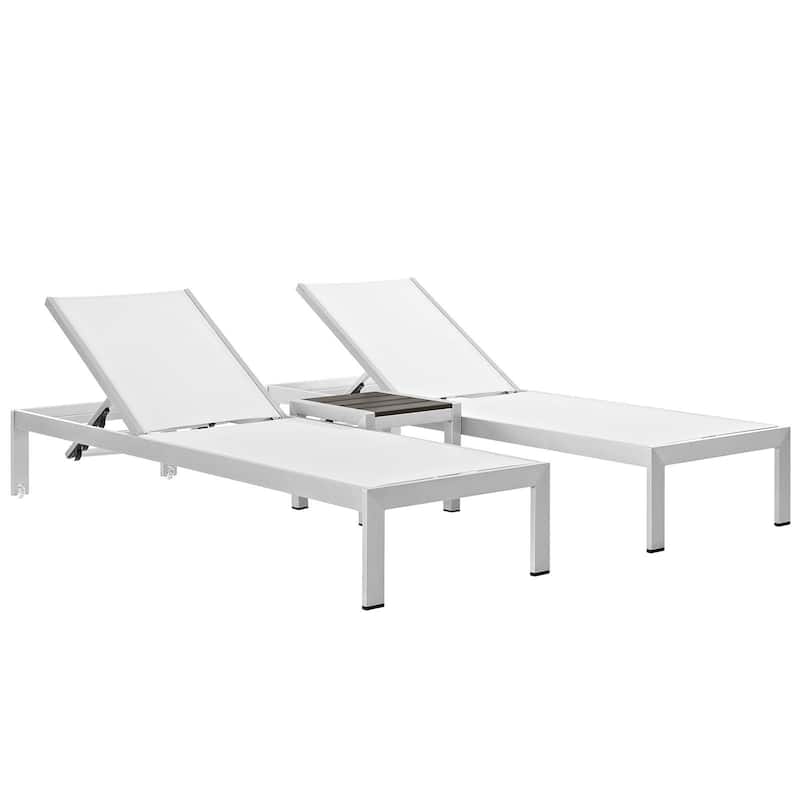 Shore Aluminum Outdoor Chaise Set of 3
