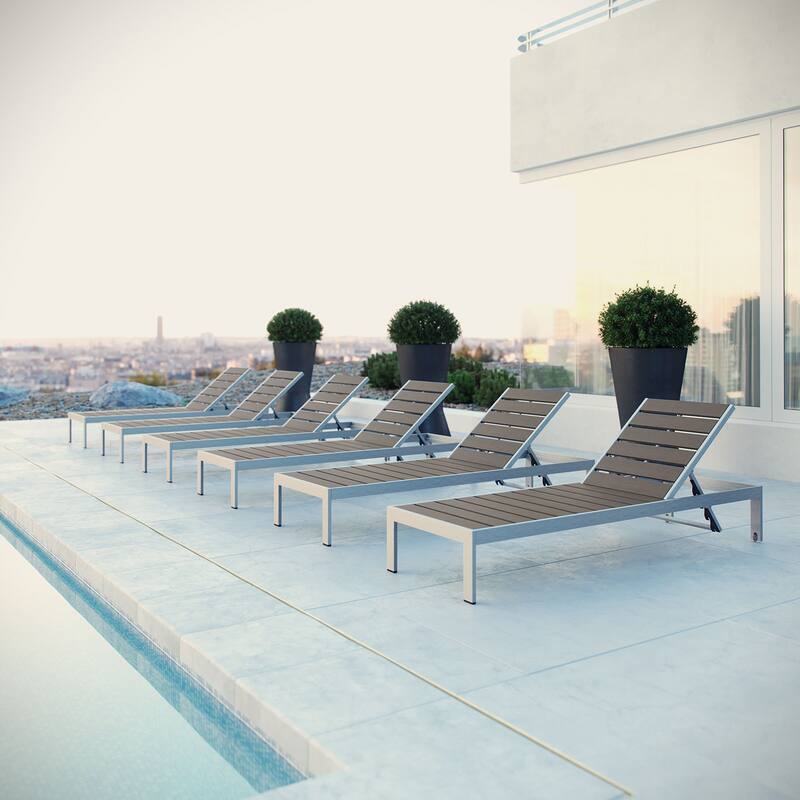Shore Aluminum Outdoor Chaise (Set of 6)